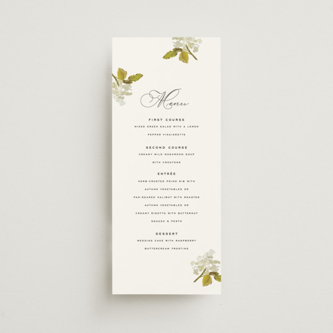 "Limelight" - Menus in Linen by Olivia Kanaley Inman - Front
