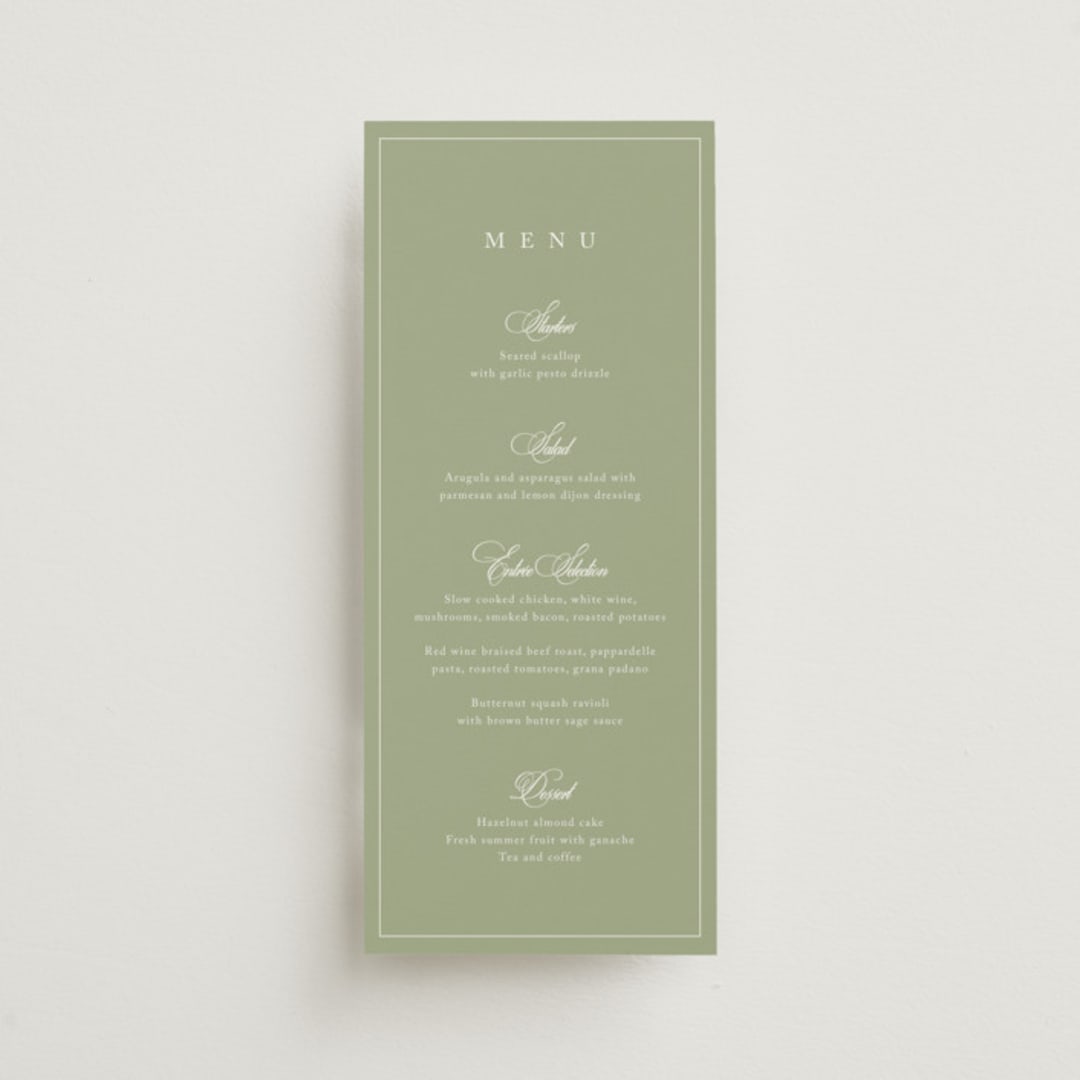 "Greenwood" - Menus in Garden by Kelly Schmidt - Front