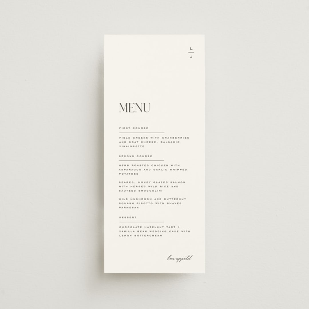 "Clarity" - Menus in Diamond by Heather Cairl - Front