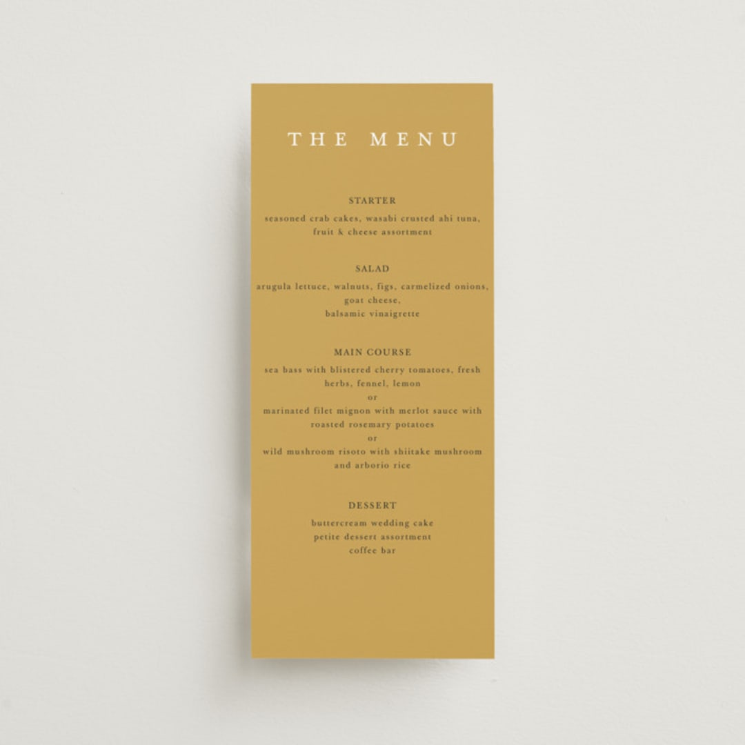 "Silhouette" - Menus in Sunrise by Lindsay Megahed - Front
