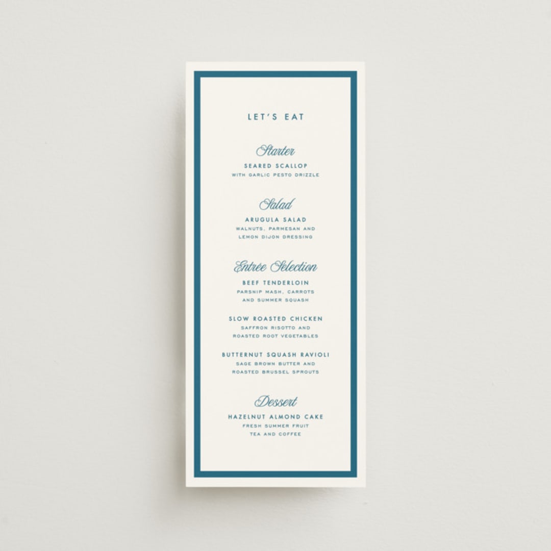 "Coast" - Menus in Ocean by Kelly Schmidt - Front