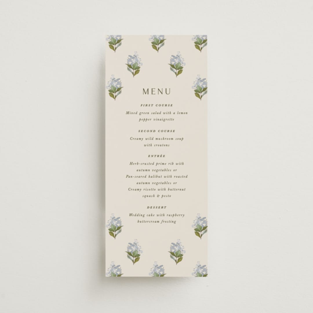 "Blockprint" - Menus in Almond by Olivia Kanaley Inman - Front