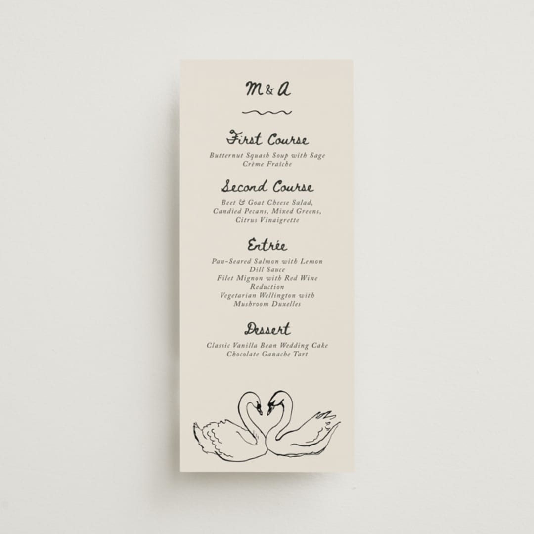 "simple monogram" - Menus in Lace by Cass Loh - Front