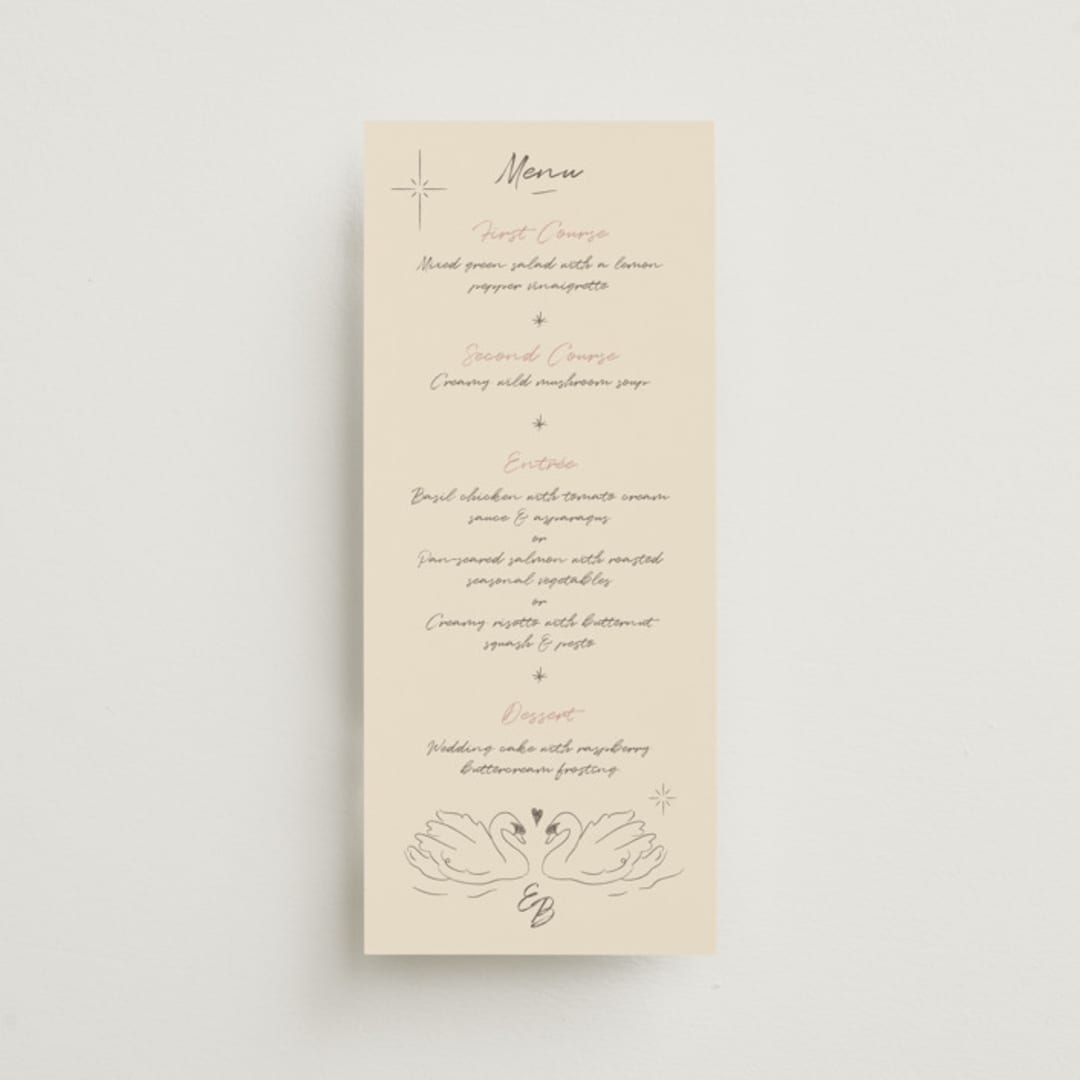 "The Swan" - Menus in Buttercream by Helena Vitto - Front