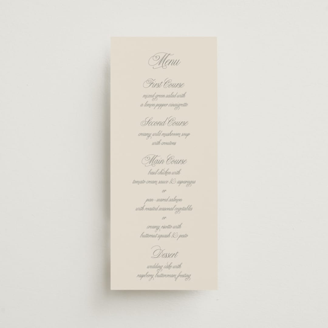 "Let's Say I Do" - Menus in Ivory by Petra Kern - Front