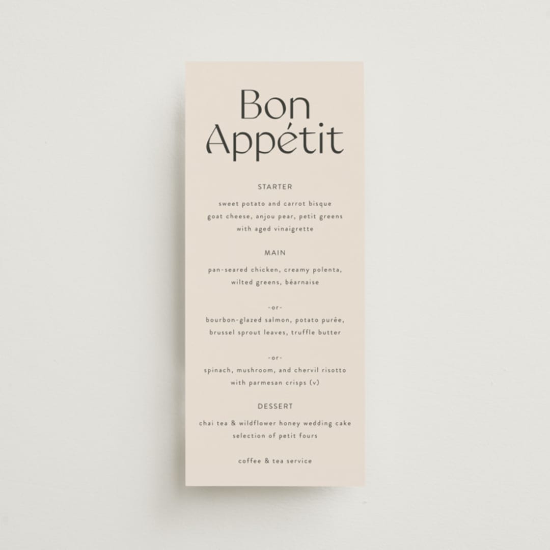 "Ayumi" - Menus in Ivory by Melanie Kosuge - Front
