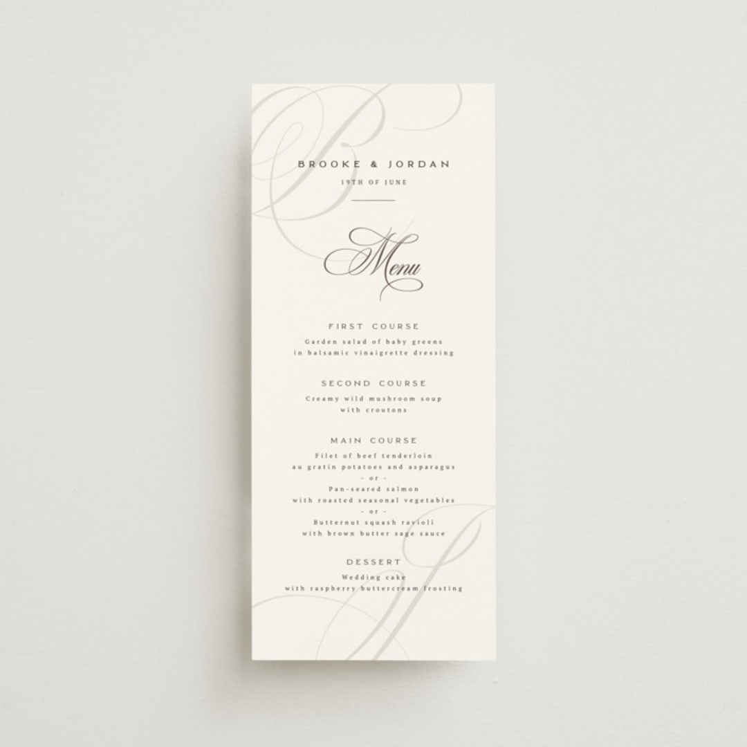 "Side by Side" - Menus in Tuxedo by Orasie - Front