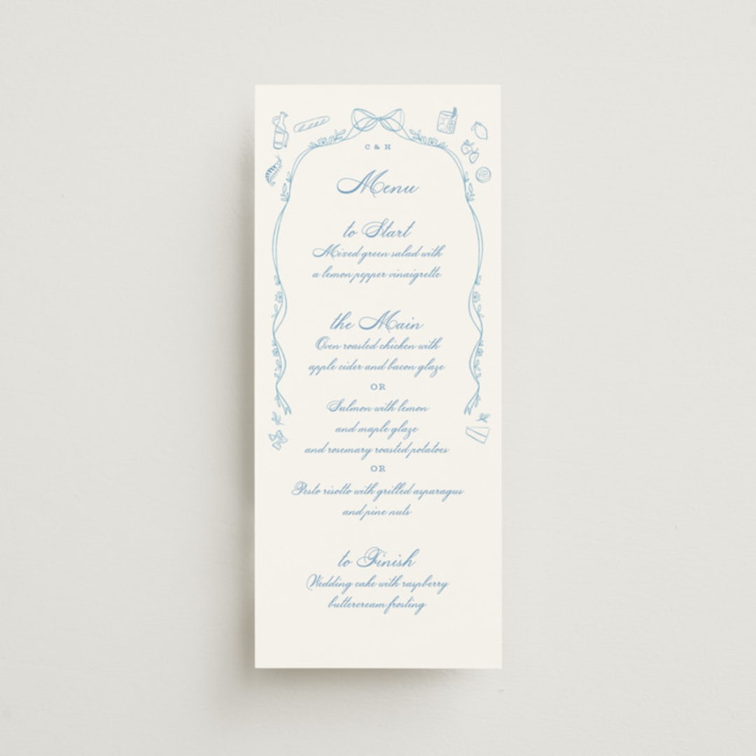"Royalty" - Menus in Capri by Creo Study - Front