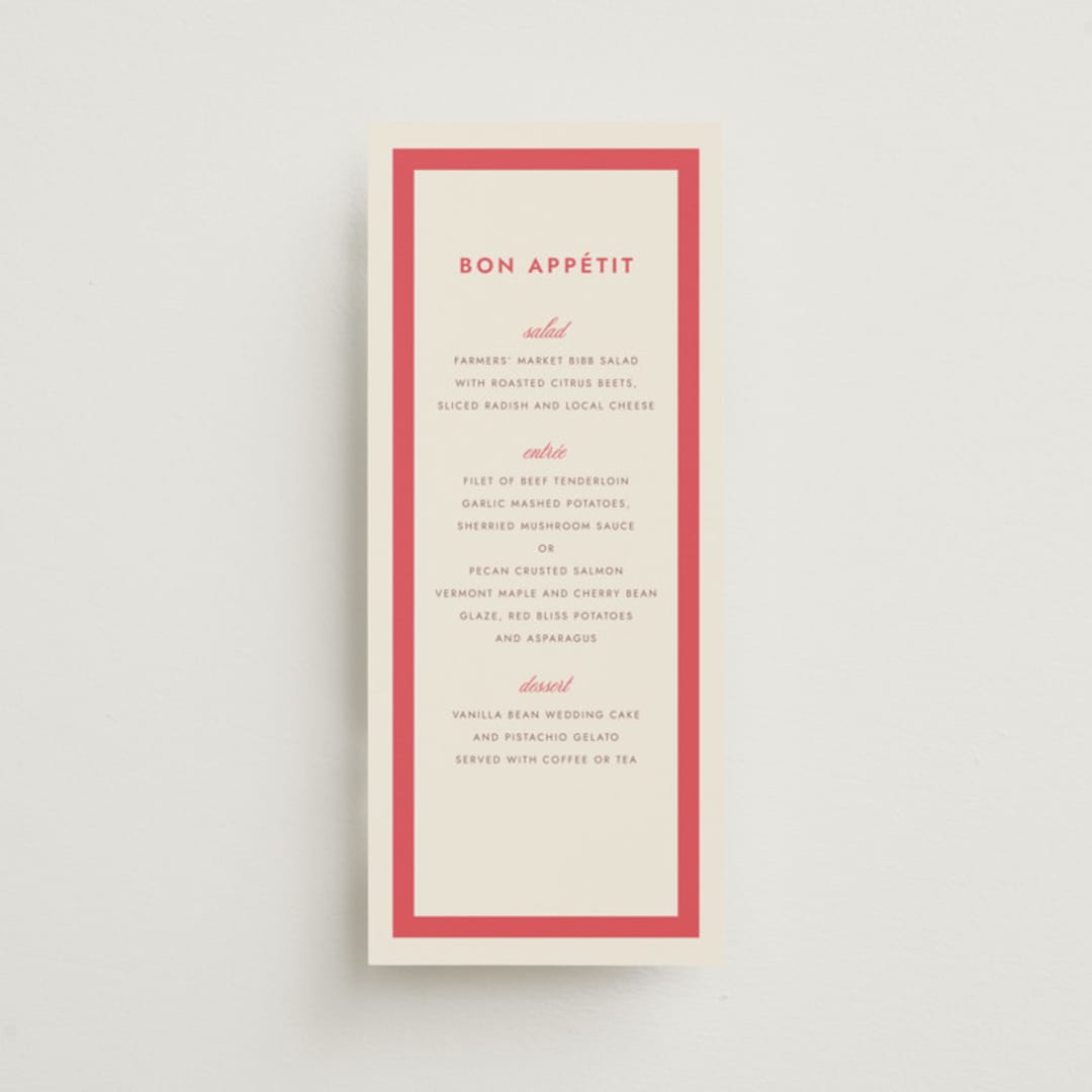 "Montauk" - Menus in Berry by Megan Davis - Front