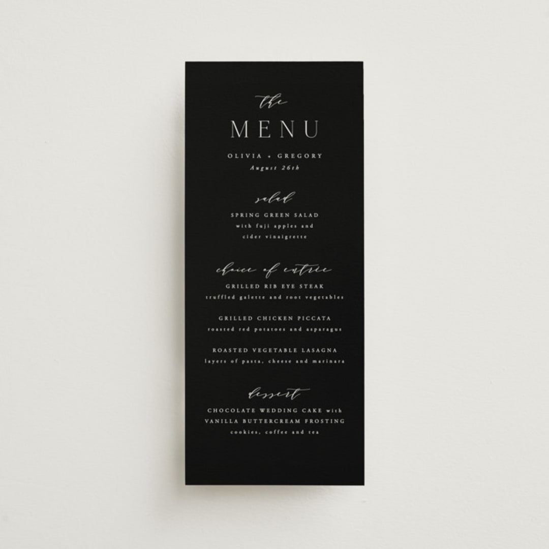 "Classy Type" - Menus in Lily by Hooray Creative - Front