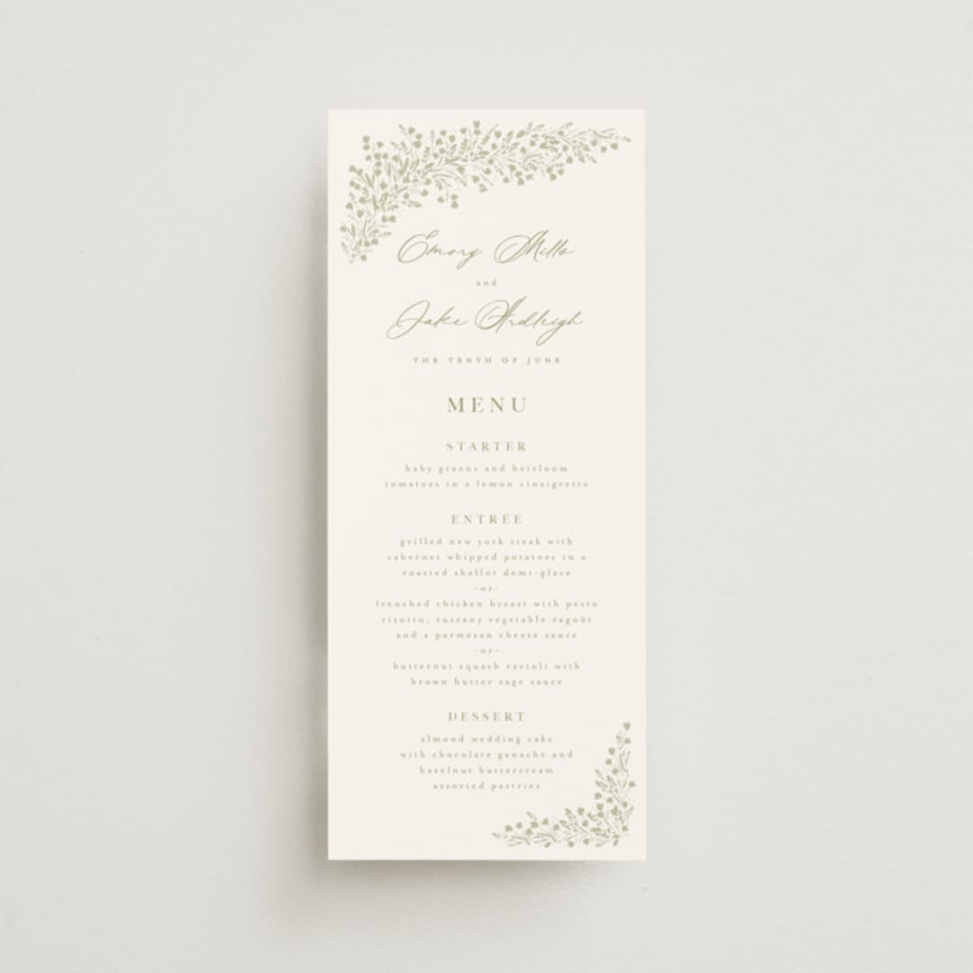"Villa" - Menus in Leaf by Kristie Kern - Front