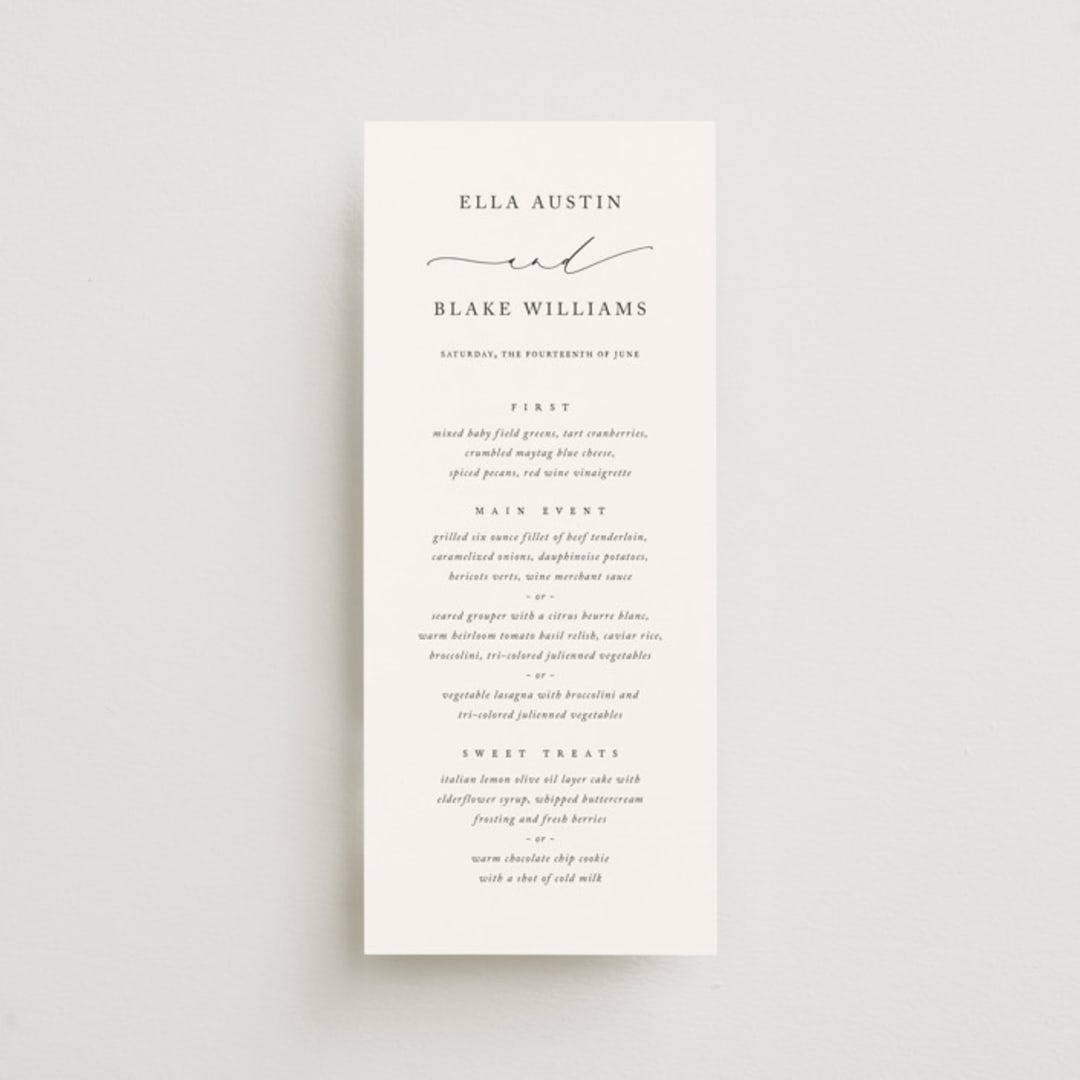 "Breathe" - Menus in Linen by Jennifer Postorino - Front