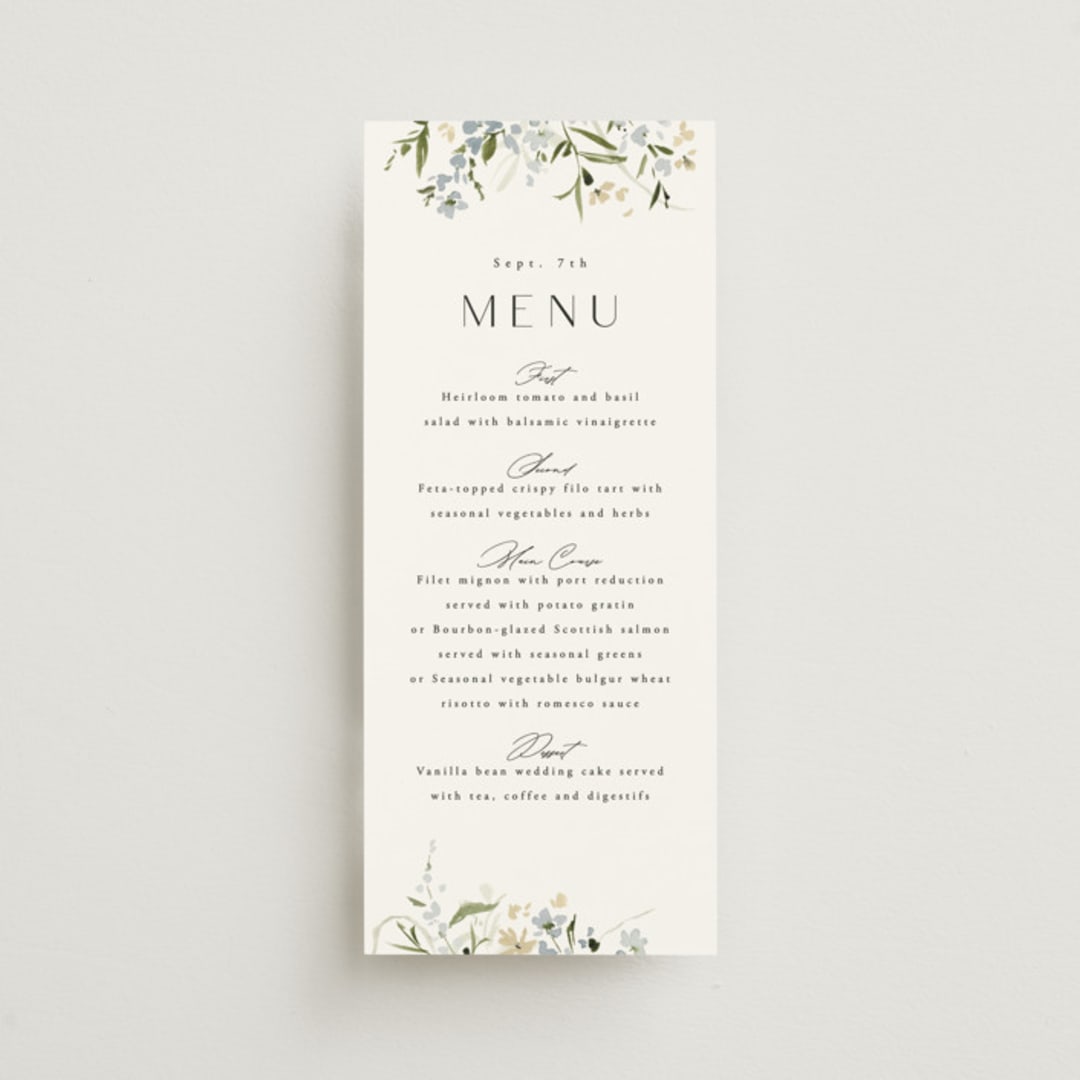 "Fleur" - Menus in Lily by Everett Paper Goods - Front