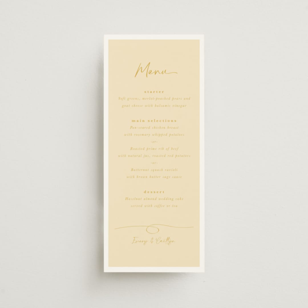 "Ink scribble" - Menus in Honey by Adelyn T. - Front