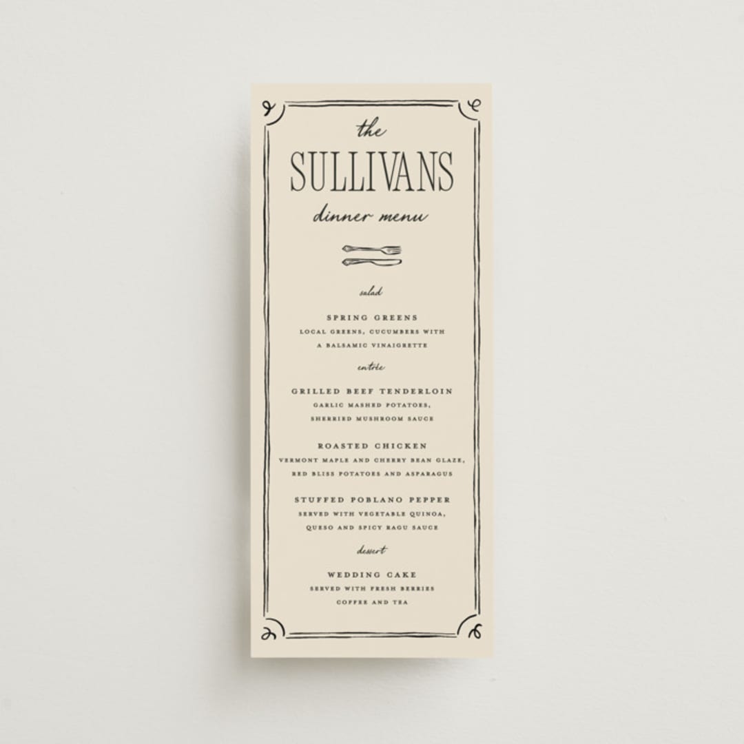 "Married Menu" - Menus in Oyster by Pixel and Hank - Front