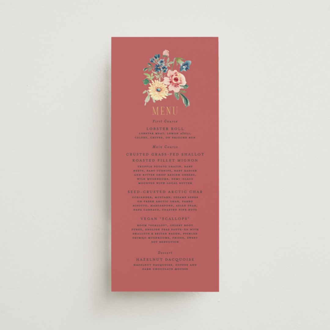 "Ruban en Fleur" - Menus in Rose by Itsy Belle Studio - Front