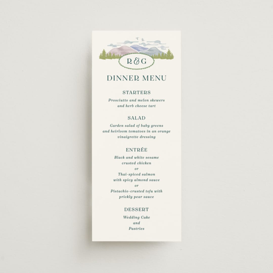 "River Valley" - Menus in Pine by Paper Sun Studio - Front