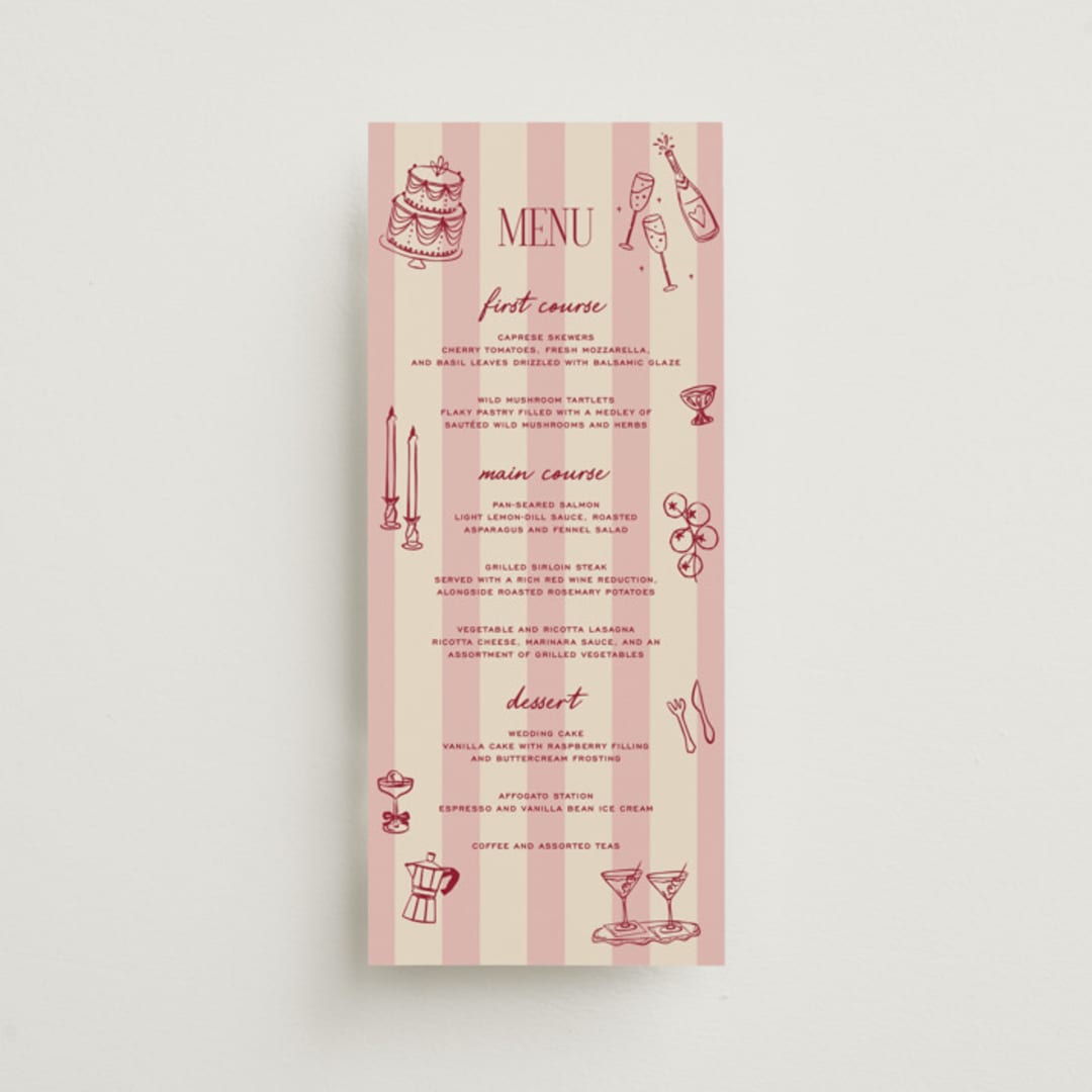 "Thompson" - Menus in Rose by Jennifer Lew - Front