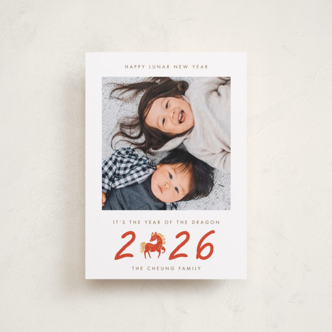 "Chinese Dragon Year" - Lunar New Year Cards in Kumquat by Vivian Yiwing - Front