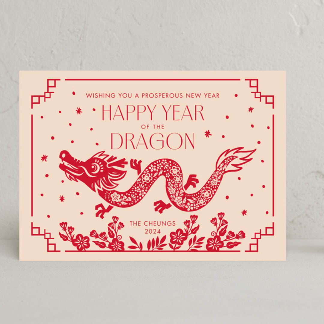 "Lunar Year Dragon" - Lunar New Year Cards in Peace by Vivian Yiwing - Front