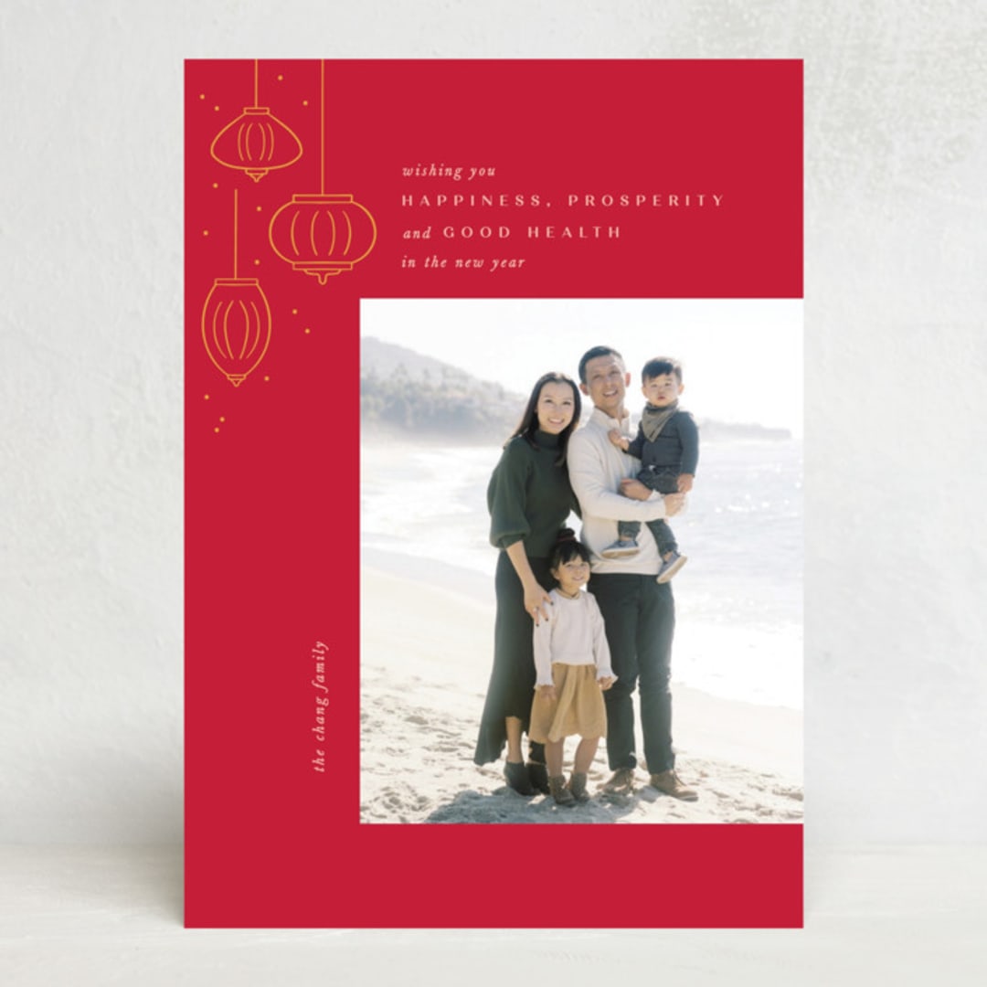 "Festive lanterns" - Lunar New Year Cards in Scarlet by Creo Study - Front