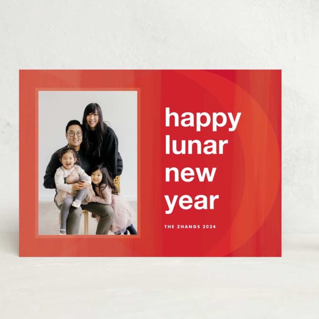 "abstract crescent" - Lunar New Year Cards in Rogue by Jennifer Lew - Front