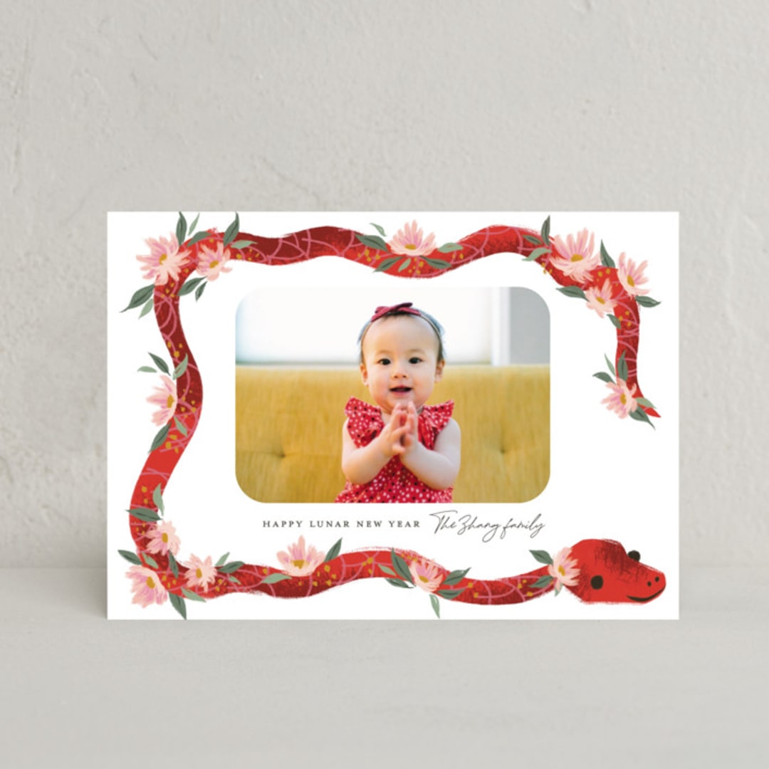 "Little New Year Snake" - Lunar New Year Cards in Blossom by Jackie Crawford - Front
