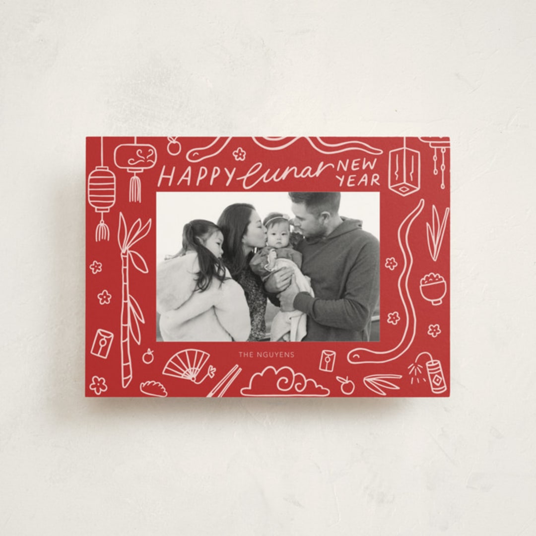 "Lunar Doodles" - Lunar New Year Cards in Jade by Abbigail Lim - Front