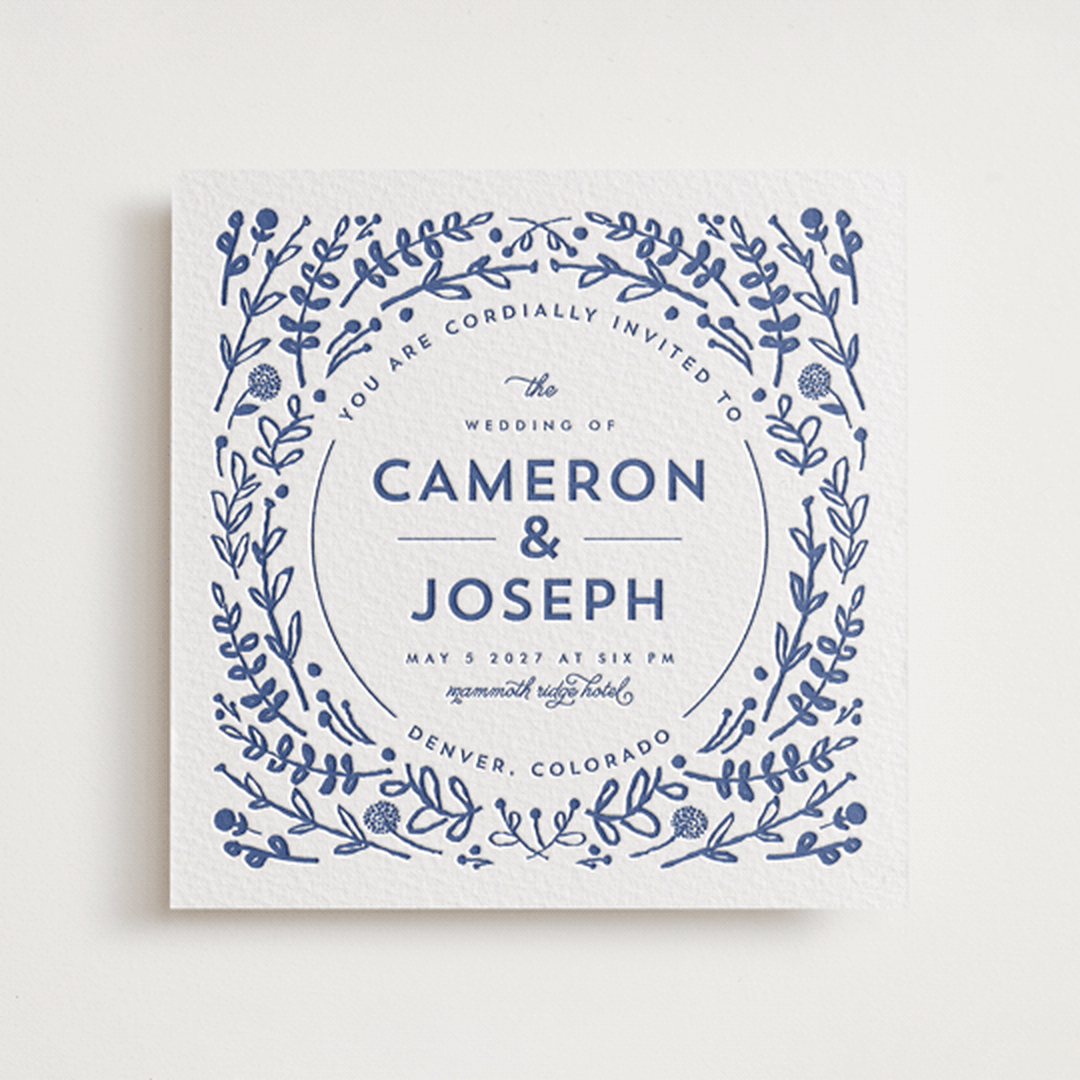 Floral Frame Square Letterpress