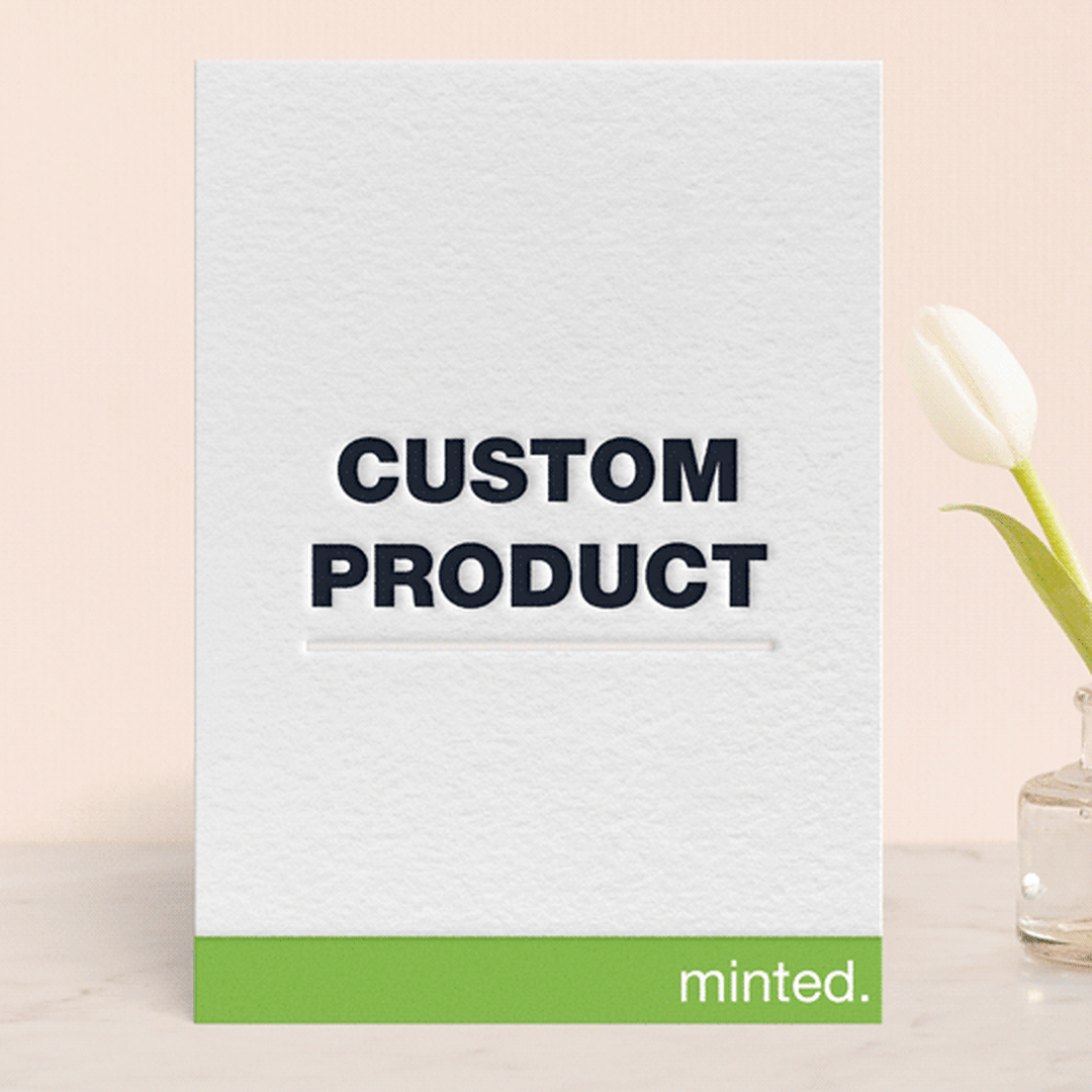 "Portrait Custom" - Letterpress Wedding Invitations in Pear | Soft Black | Blind Deboss by Minted Custom - Front