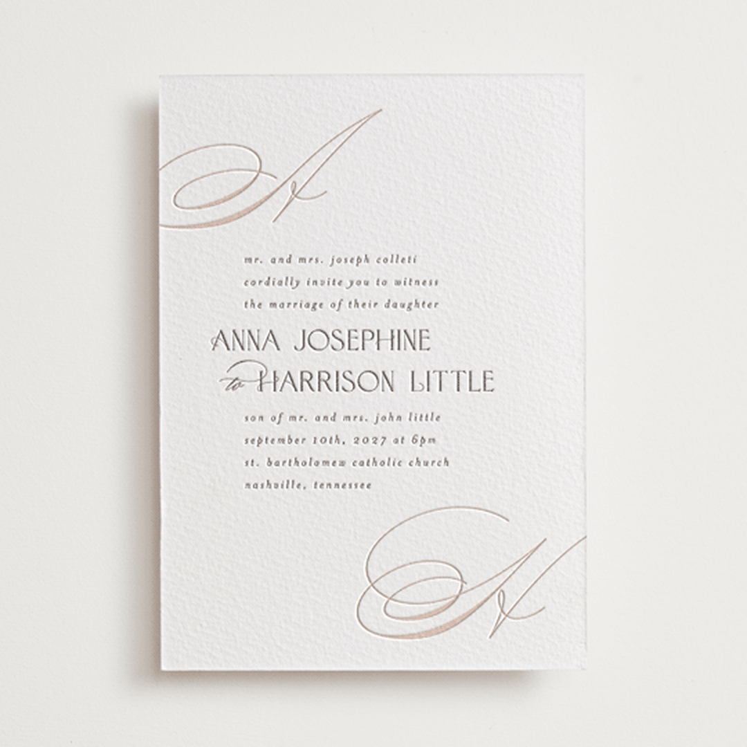 "sway" - Letterpress Wedding Invitations in Sway by Laura Hankins - Front