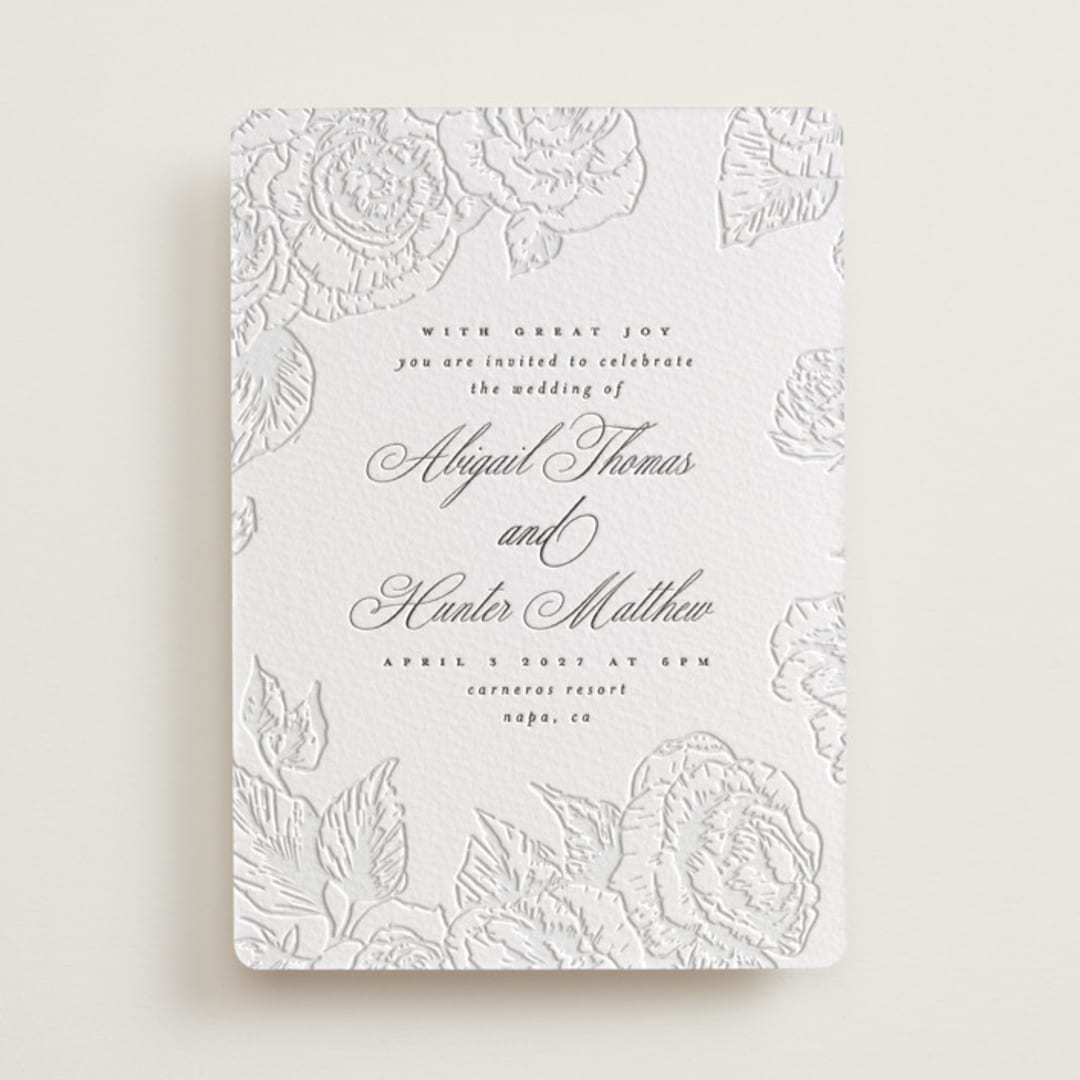 "garden" - Letterpress Wedding Invitations in Garden by Leah Bisch - Front