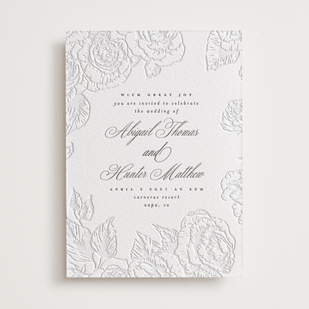 "garden" - Letterpress Wedding Invitations in Garden by Leah Bisch - Front