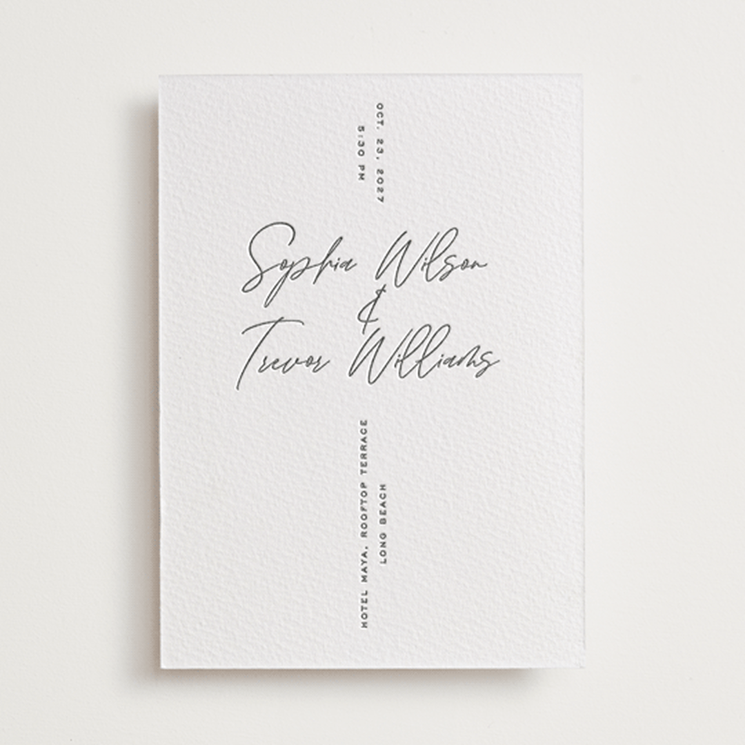 "terrace" - Letterpress Wedding Invitations in Charcoal by Owl and Toad - Front