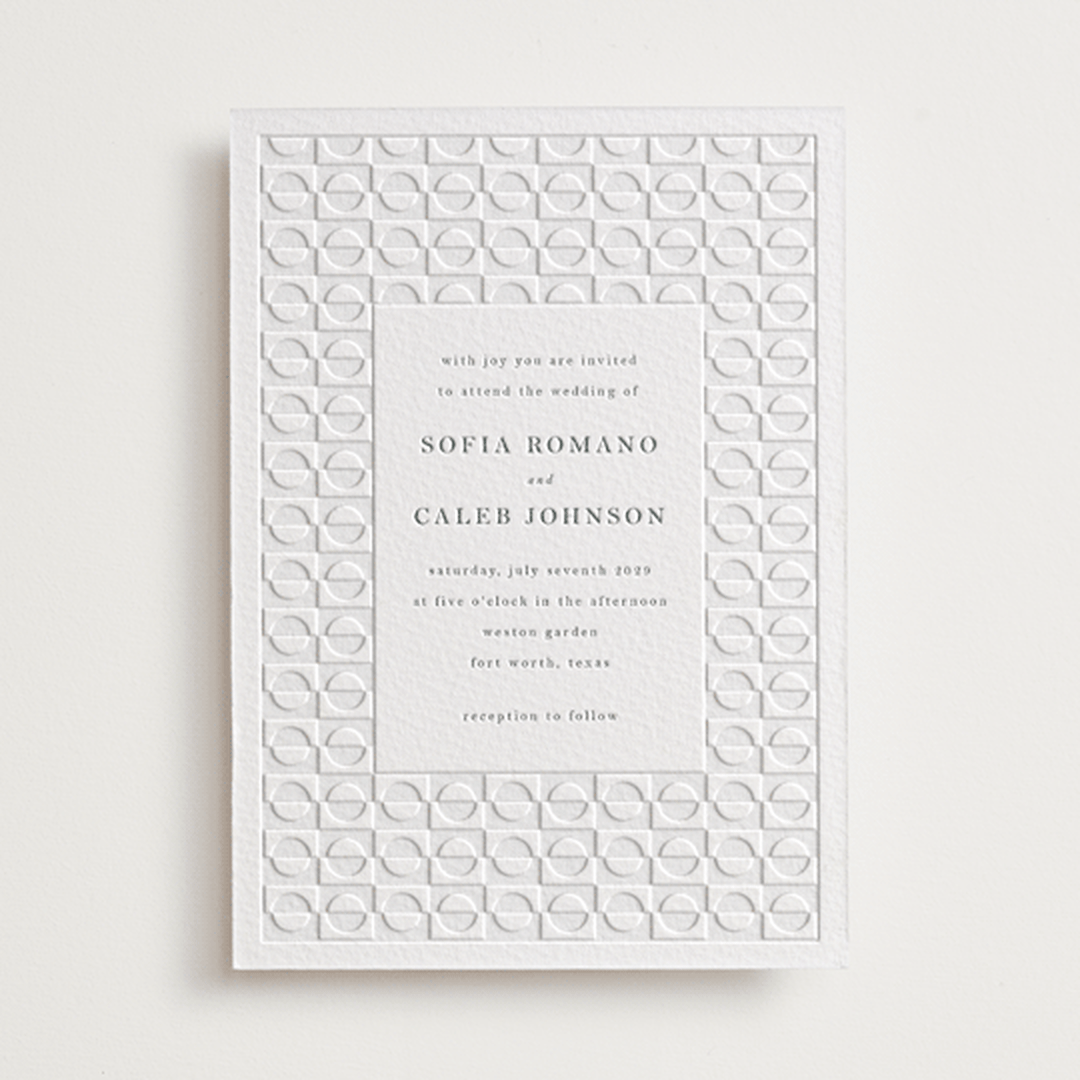 "cerchi" - Letterpress Wedding Invitations in Stone by Vera Lim - Front