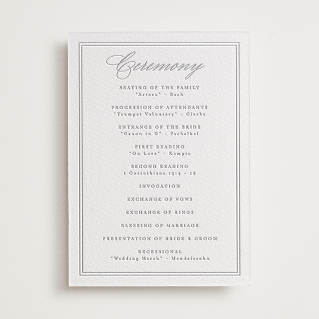 "Monogrammed eternity" - Letterpress Wedding Programs in Monogrammed Eternity by Creo Study - Front