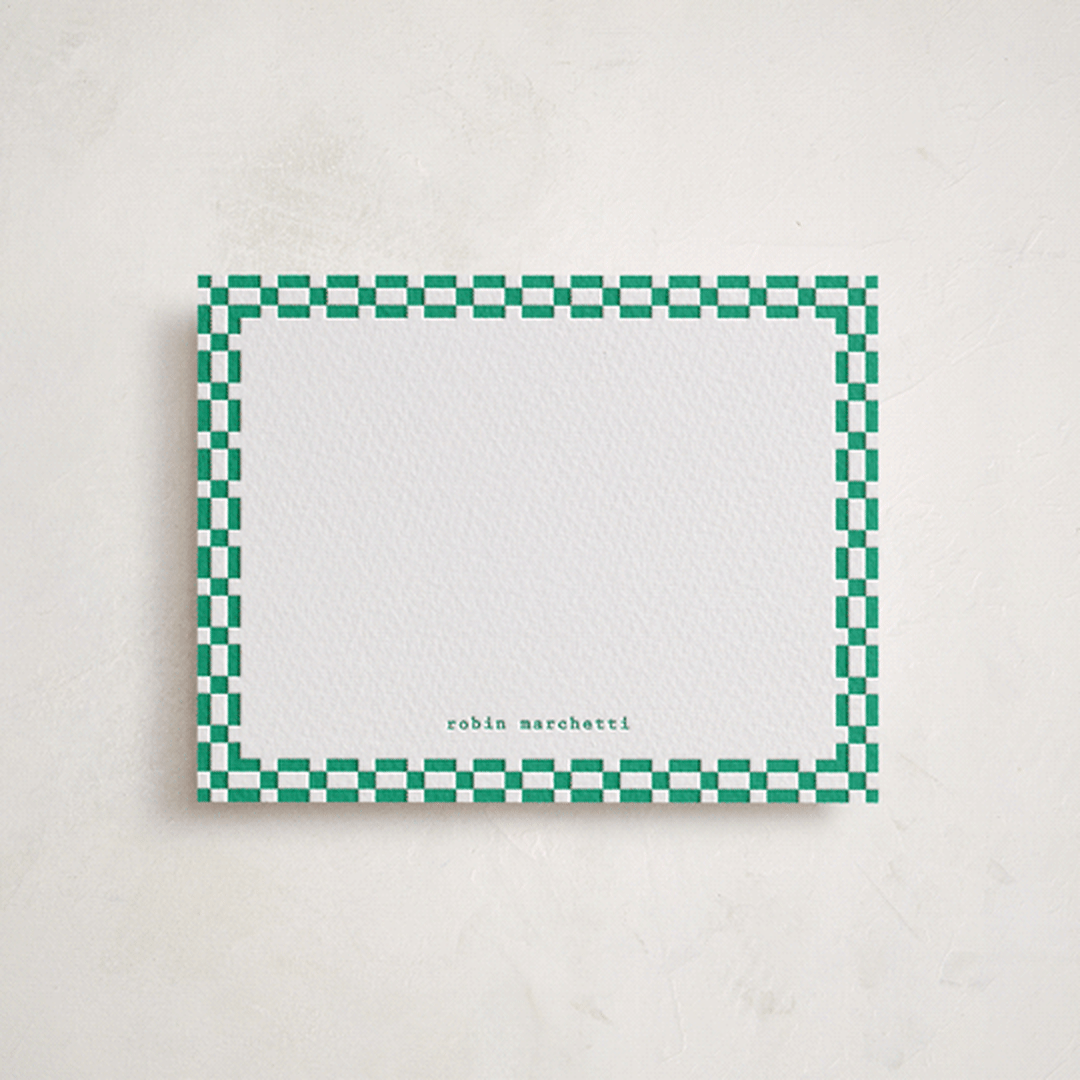 "Swiss" - Personalized Stationery Cards in Shamrock by Julie Murray - Front