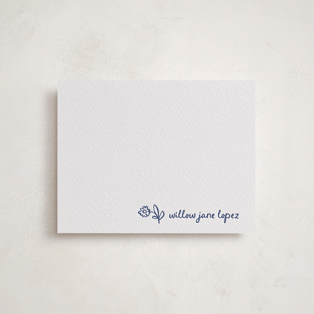 "little wildflower" - Personalized Stationery Cards in Lapis by Kelly Watkins - Front