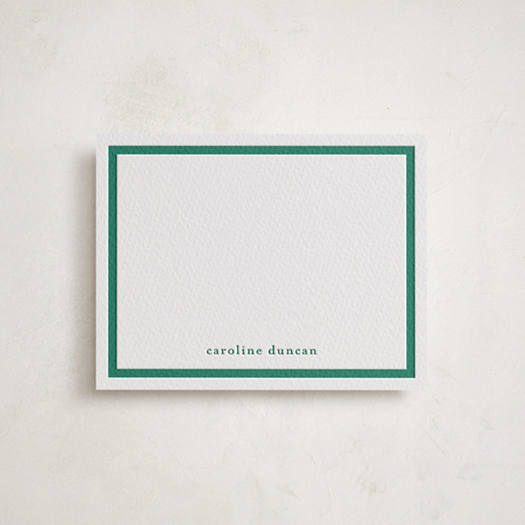 "Preppy frame" - Personalized Stationery Cards in Cucumber by Stacey Meacham - Front