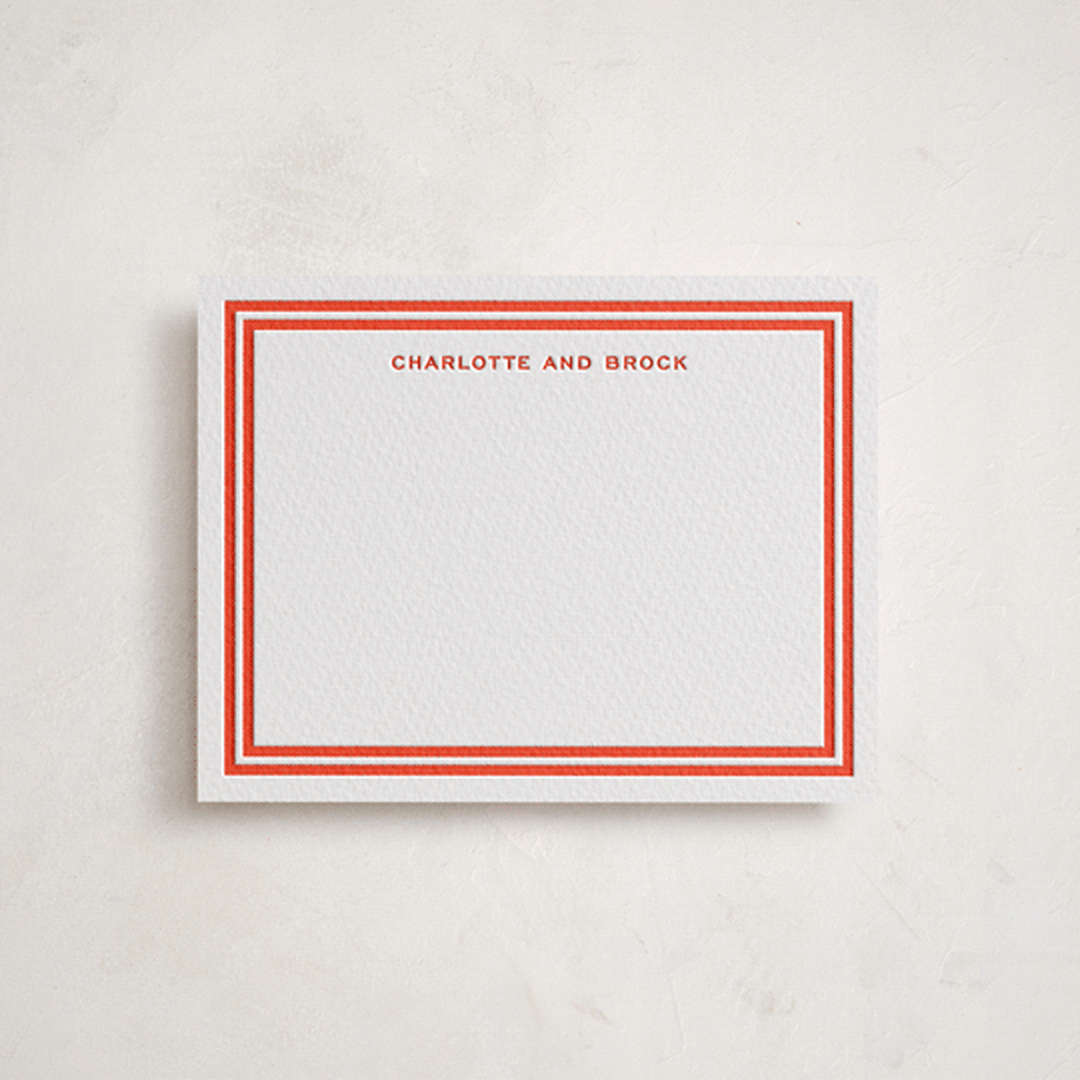 "Racquet" - Personalized Stationery Cards in Verona Sunset by Megan Davis - Front