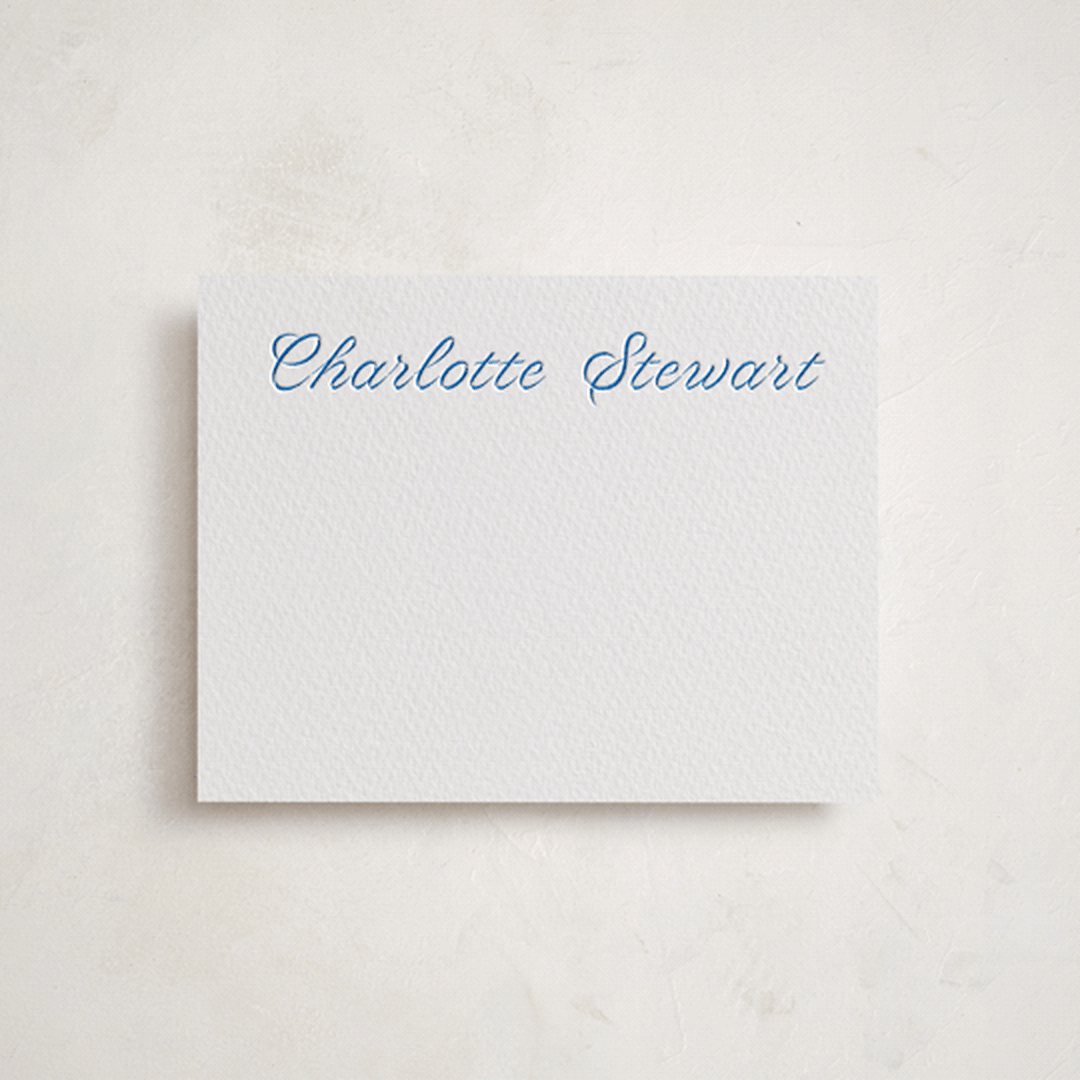 "blue ribbon" - Personalized Stationery Cards in Sapphire by Megan Davis - Front