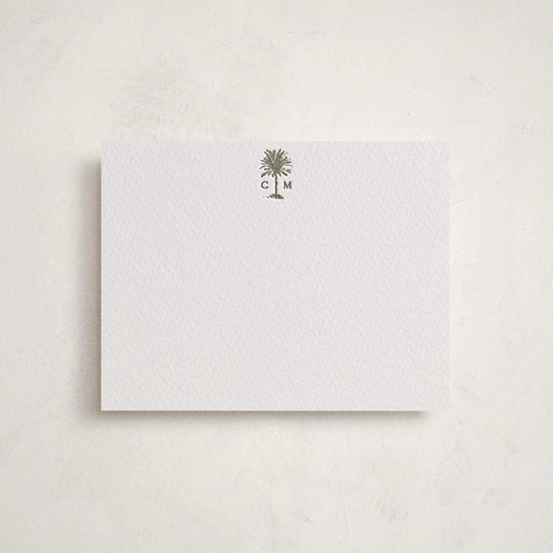 "Tropical" - Personalized Stationery Cards in Moss by Bethan - Front