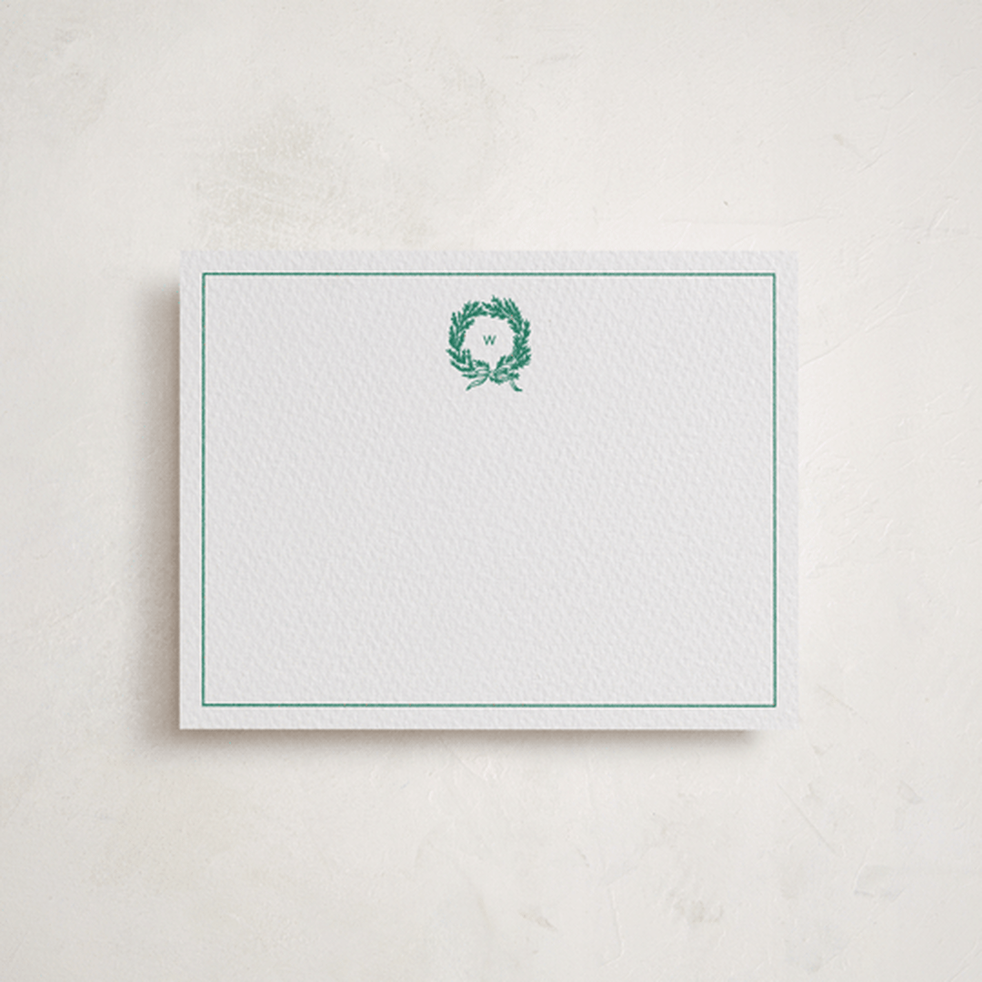 "Bristol" - Personalized Stationery Cards in Cucumber by Amy Kross - Front