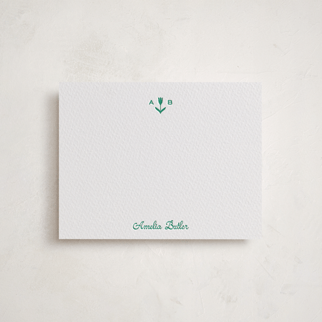 "Malibu" - Personalized Stationery Cards in Shamrock by Ani Somi - Front