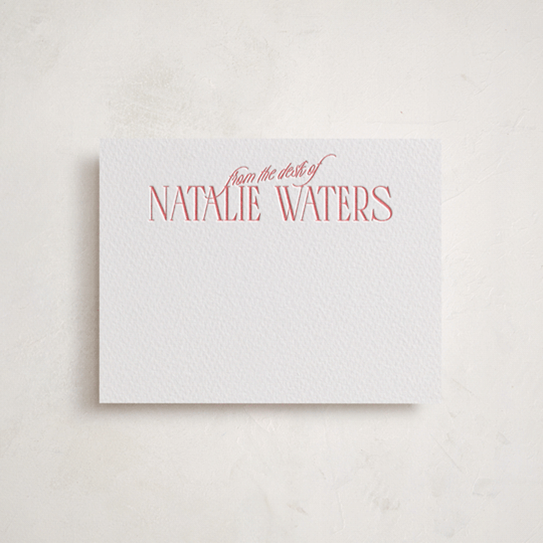 "headline" - Personalized Stationery Cards in Rose by JoAnn Jinks - Front