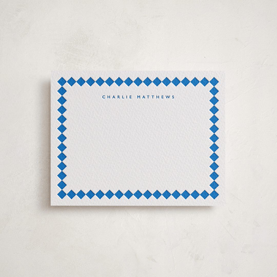 "azulejo" - Personalized Stationery Cards in Sapphire by Pippa Shaw - Front