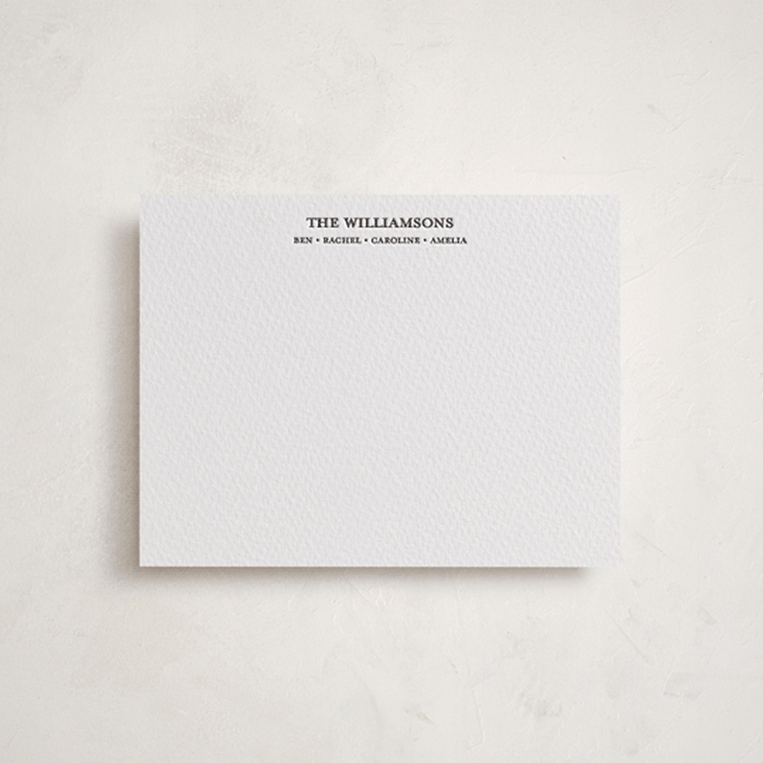 "Simply Established" - Personalized Stationery Cards in Soft Black by Beth Vassalo - Front
