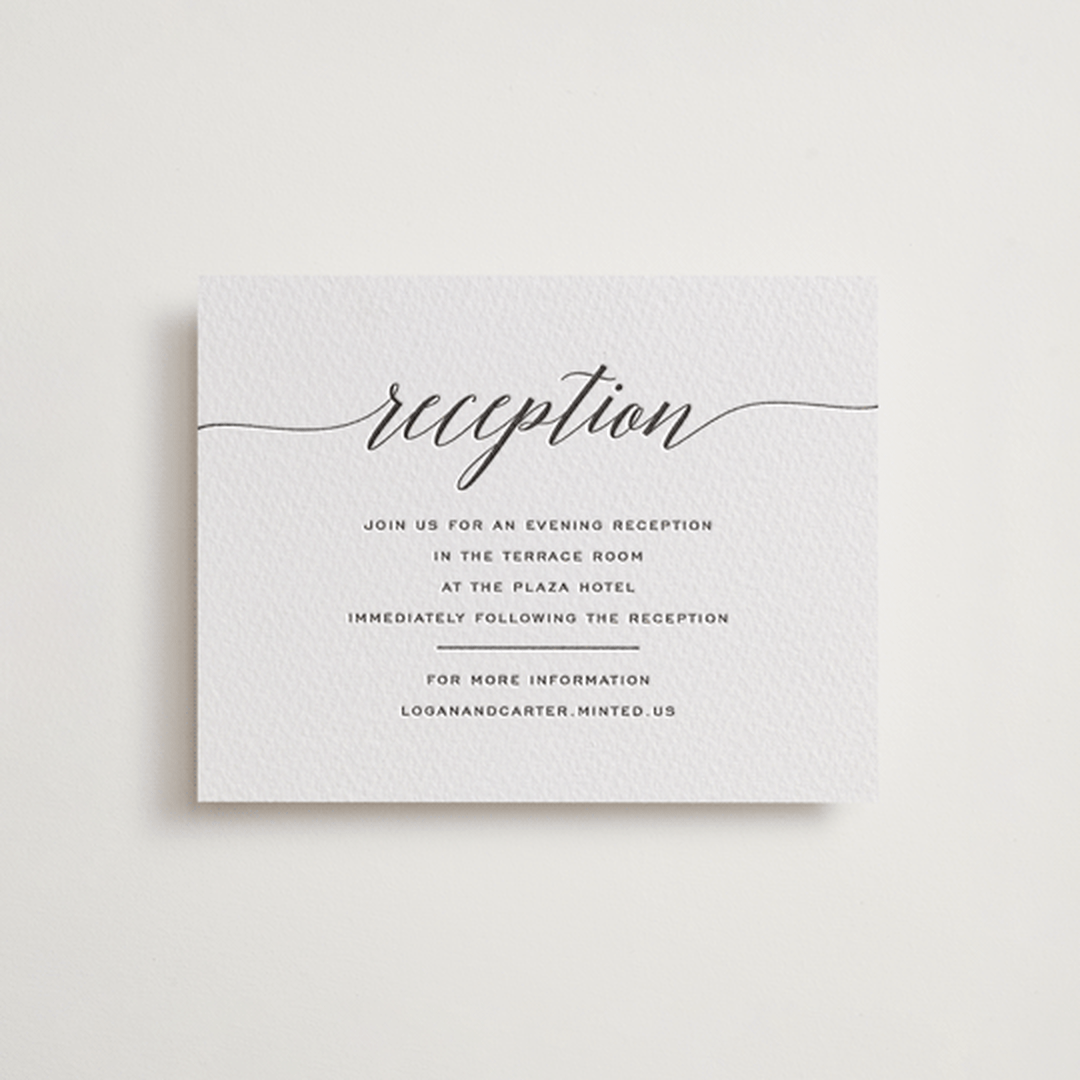 "Someone Like You" - Letterpress Reception Cards in Soft Black by Design Lotus - Front