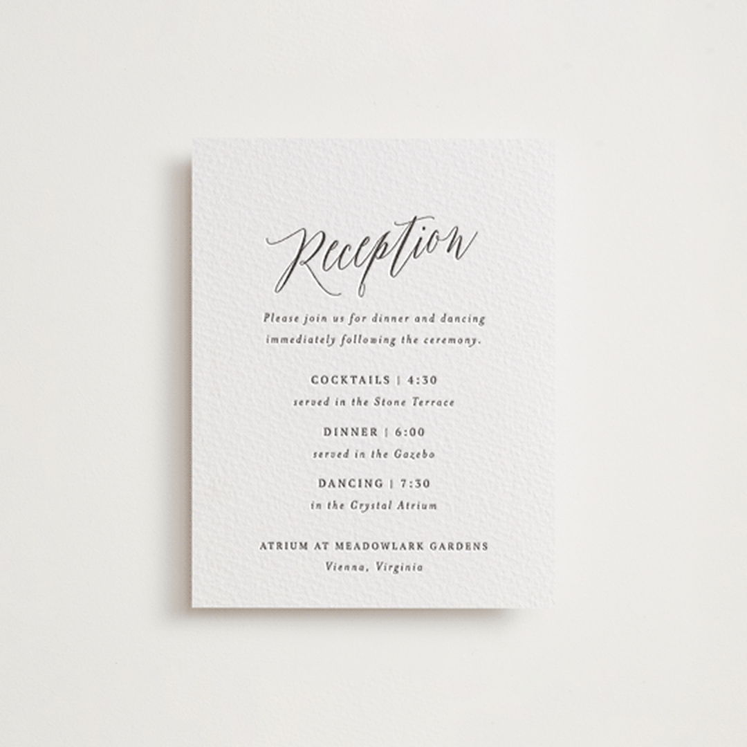 "Nothing Compares To You" - Letterpress Reception Cards in Soft Black | Gravel by Design Lotus - Front