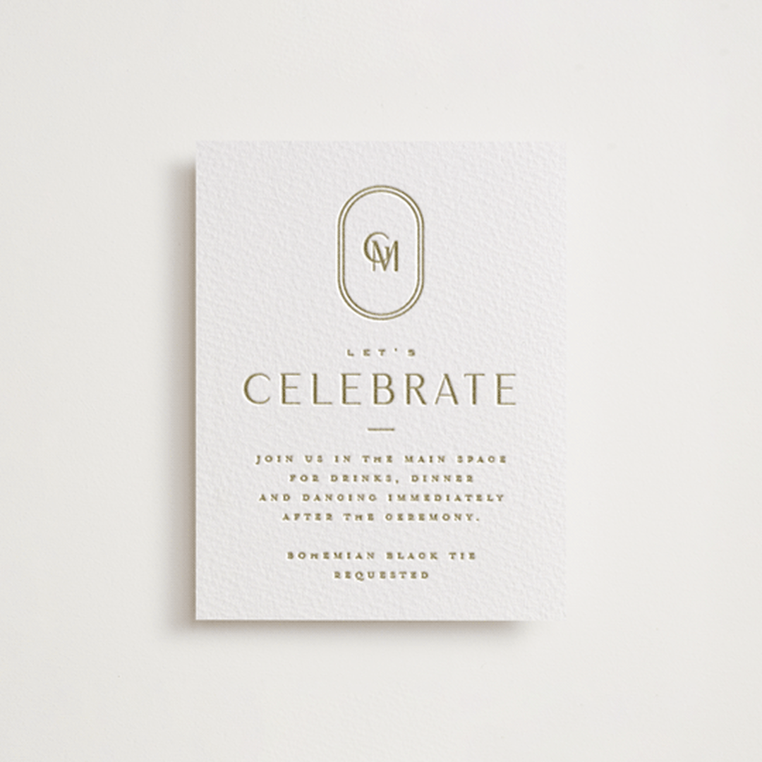"Gianna" - Letterpress Reception Cards in Gianna by Kristie Kern - Front